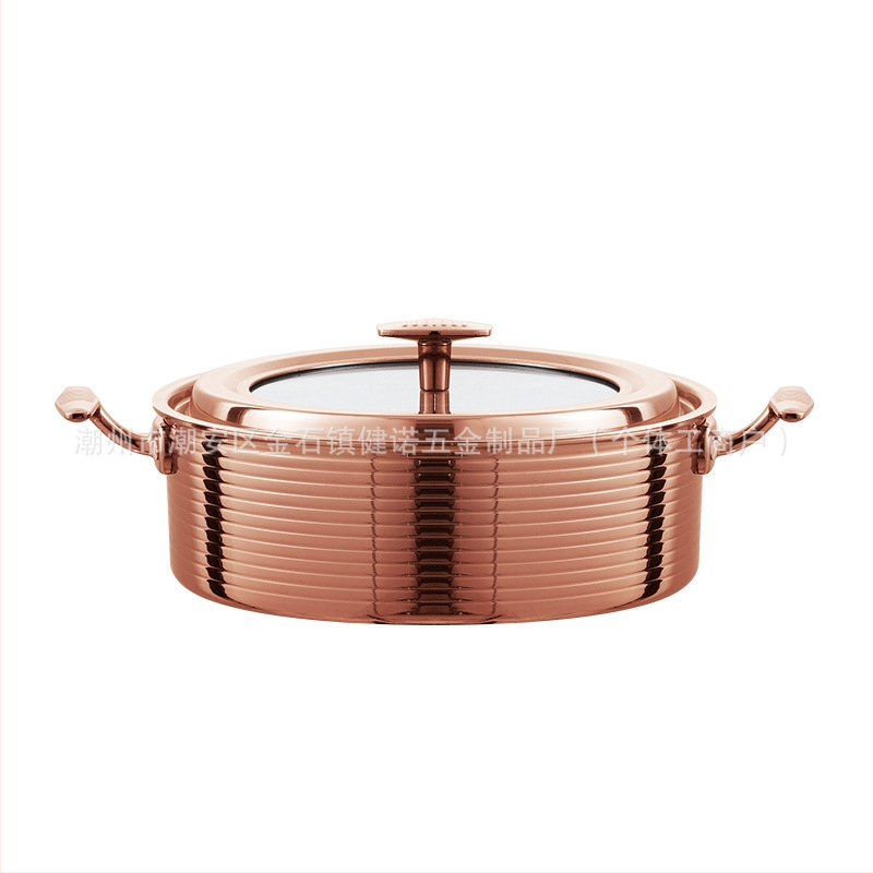 Hot pot nádoba z nerezovej ocele 304, hrubé hlboké prevedenie, dno z viacerostranného kompozitu, neelektrické, univerzálna kompatibilita, objem 2,1–4 L / 4,1–6 L / 6,1–10 L / 10 L+