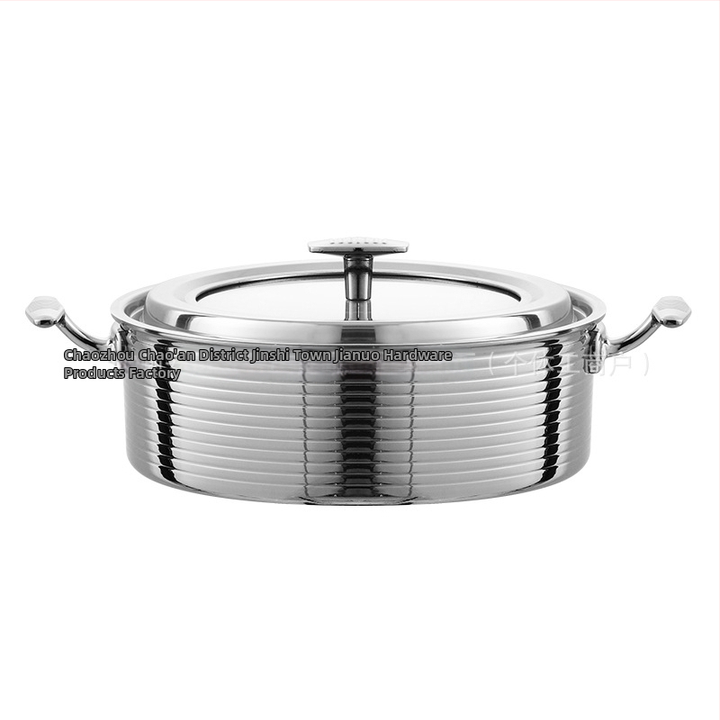 Hot pot nádoba z nerezovej ocele 304, hrubé hlboké prevedenie, dno z viacerostranného kompozitu, neelektrické, univerzálna kompatibilita, objem 2,1–4 L / 4,1–6 L / 6,1–10 L / 10 L+