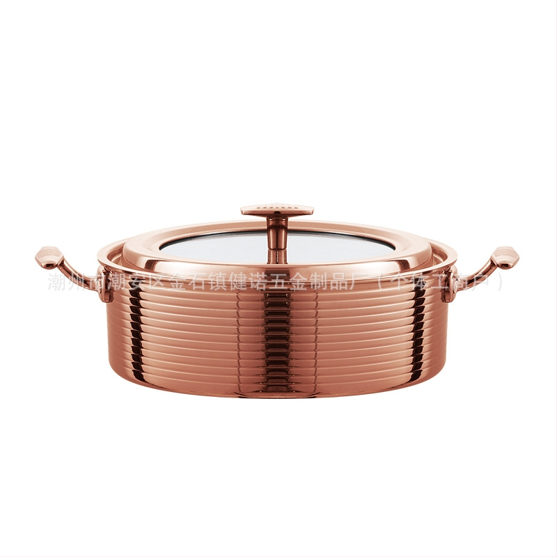 Hot pot nádoba z nerezovej ocele 304, hrubé hlboké prevedenie, dno z viacerostranného kompozitu, neelektrické, univerzálna kompatibilita, objem 2,1–4 L / 4,1–6 L / 6,1–10 L / 10 L+
