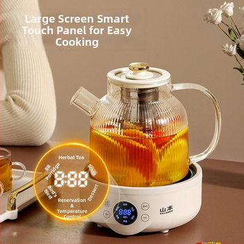 Mașină de preparare ceai sănătos cu corp din sticlă, 1,5–2 L, 500 W, 220 V, Control tactil