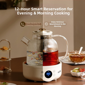 Mașină de preparare ceai sănătos cu corp din sticlă, 1,5–2 L, 500 W, 220 V, Control tactil