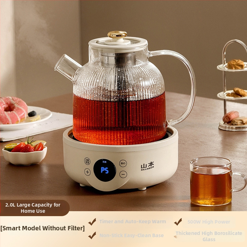 Mașină de preparare ceai sănătos cu corp din sticlă, 1,5–2 L, 500 W, 220 V, Control tactil