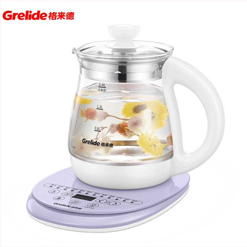 Fierbător electric pentru sănătate, model G118E (capacitate 1,5–2 L, 220V, 800W, corp din sticlă borosilicată)