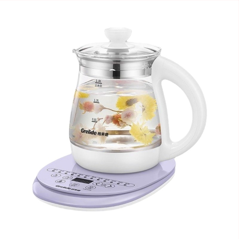 Fierbător electric pentru sănătate, model G118E (capacitate 1,5–2 L, 220V, 800W, corp din sticlă borosilicată)