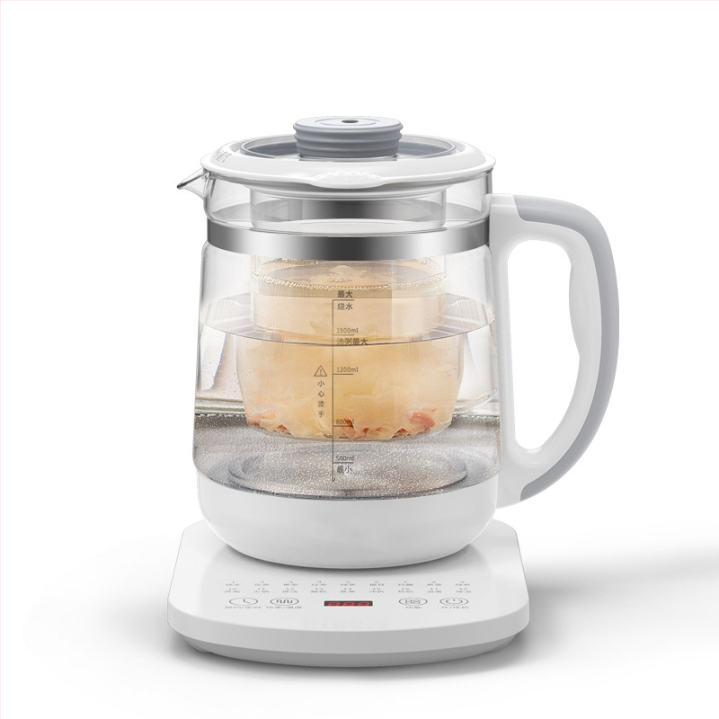 Velle Health Pot – ceainic multifuncțional pentru casă și birou, capacitate 1.5–2 L, corp din sticlă borosilicat, 220 V, 500–1000 W, termostat electronic cu control tactil, pentru 2–3 persoane