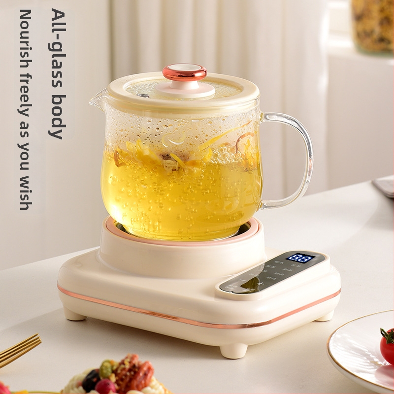 Kompaktna kancelárska elektrická kanvička na kvetový čaj – spodné vykurovanie, 220V, <1000W, odnímateľná, ochrana proti suchému varu a prehriatiu