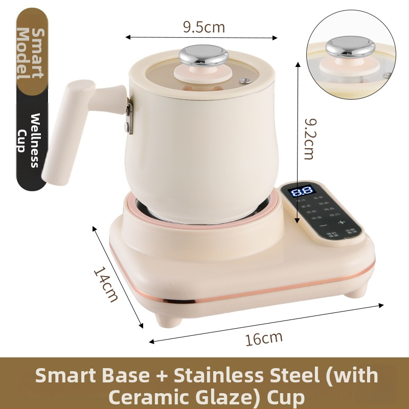 Kompaktna kancelárska elektrická kanvička na kvetový čaj – spodné vykurovanie, 220V, <1000W, odnímateľná, ochrana proti suchému varu a prehriatiu