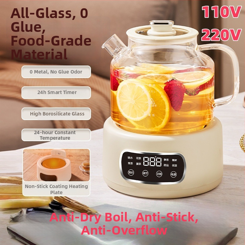 Health Pot KBE818 – 1-1.5L, corp din sticlă borosilicată înaltă, 220V, 500–1000W, control tactil