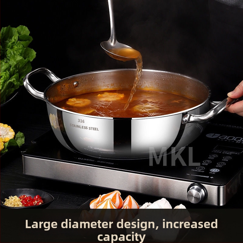Cooking skills hrniec na polievku z 316 nerezovej ocele, s viacvrstvovým dnom a sklenenou pokrievkou, kompatibilný s univerzálnym sporákom, objem 4.1–6 L / 6.1–10 L / 10 L+