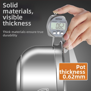 Oală pentru supă din oțel inoxidabil 316, de calitate alimentară, antiaderentă, capacitate peste 10 L, compatibilă cu plitele cu gaz și inducție