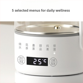 Zdravotný čajník na prípravu čaju, sklenené telo, objem 1 l, 220 V, 500 W, digitálny termostat s dotykovým ovládaním