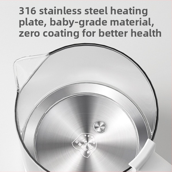 Zdravotný čajník na prípravu čaju, sklenené telo, objem 1 l, 220 V, 500 W, digitálny termostat s dotykovým ovládaním