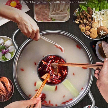 Nerezový hot pot s dizajnom Mandarin Duck, kompatibilný s indukciou, objem 2,1–4 L, hrubý domáci hrniec
