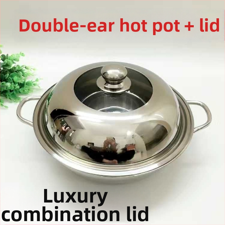 Nerezový hot pot s dizajnom Mandarin Duck, kompatibilný s indukciou, objem 2,1–4 L, hrubý domáci hrniec
