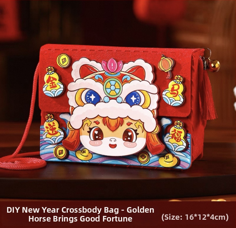 DIY crossbody taška pre deti — filcový materiál, vzor súhvezdia/zodiók, štýl detská karikatúra, vhodné pre škôlku, jar 2024