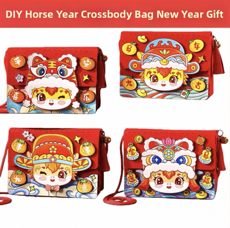 DIY crossbody taška pre deti — filcový materiál, vzor súhvezdia/zodiók, štýl detská karikatúra, vhodné pre škôlku, jar 2024