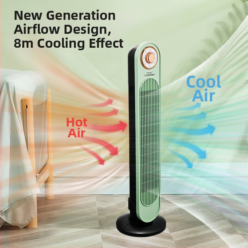 Bez lopatiek stojanový ventilátor do domácnosti, cirkulácia vzduchu, prirodzený vietor, 3 rýchlosti, 220V, 45W, vhodný pre 31–40 m²