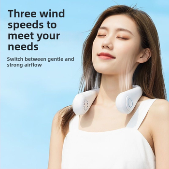 Bez lopátkový ventilátor na krk, tichý, USB mini prenosný, 3 rýchlosti vetra, vstavaná batéria 2000–4000 mAh, výdrž 3–6 hodín