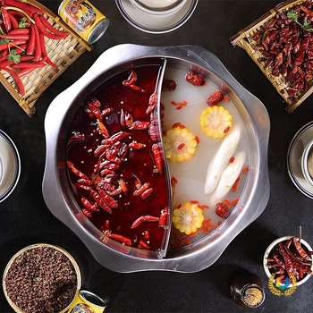 Vas Yin-Yang din oțel inoxidabil 304 pentru plită cu inducție, cu strat antiaderent, capacități 2,1–4L, 4,1–6L, 6,1–10L