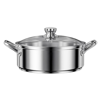 Mandarin Duck hot pot XR, 201 неръждаема стомана, съвместим с индукция, стъклен капак, едно дъно, 2.1–4 л