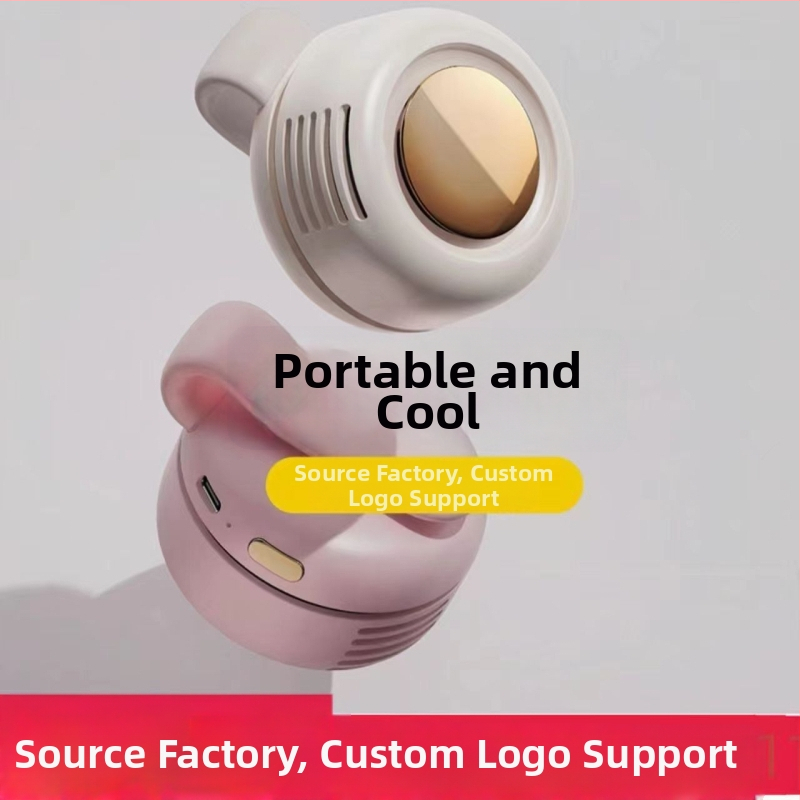 Bezlopatkový nositeľný ventilátor na krk a pás s 360° otáčaním, USB napájanie, 3 rýchlosti, vstavaná batéria 800–1000 mAh, výdrž 1–3 h