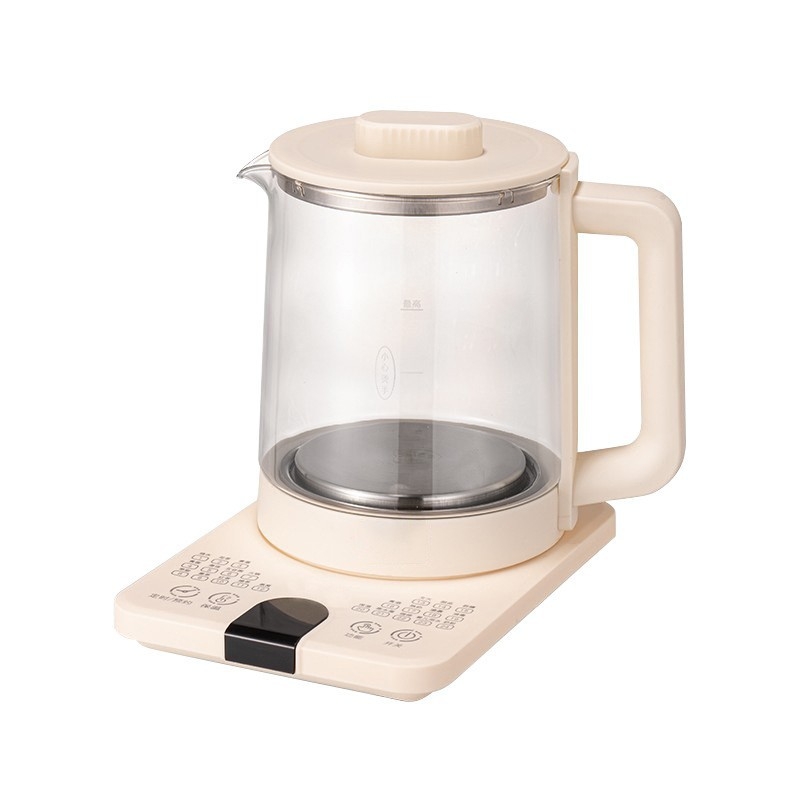 Ceainic de sănătate pentru infuzare și fierbere automată, corp din sticlă și recipient intern, 1 L, 220V, 800W, control tactil