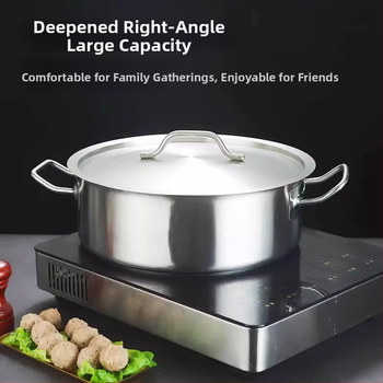 Komerijski lonac za hot pot od nehrđajućeg čelika s poklopcem, kompatibilan s indukcijom, neprijanjajući