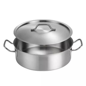 Komerijski lonac za hot pot od nehrđajućeg čelika s poklopcem, kompatibilan s indukcijom, neprijanjajući