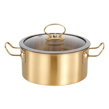 Jednostavan lonac od nehrđajućeg čelika sa staklenim poklopcem, bezdimni dizajn, kapacitet 2,1–4 L, kompatibilan s uobičajenim pločama