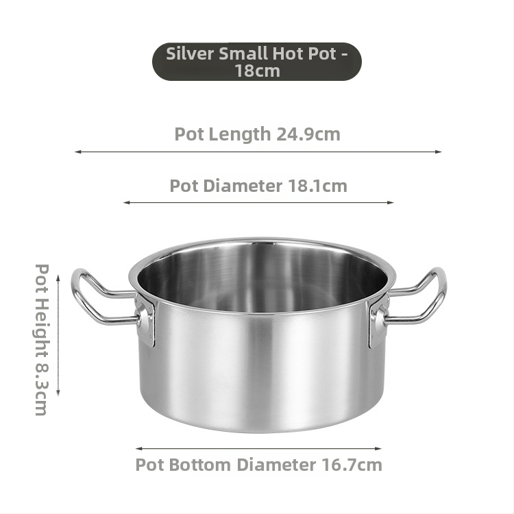 Jednoporcový horúci hrniec z nehrdzavejúcej ocele so skleneným poklopom, bezdymový dizajn, objem 2,1–4 l, kompatibilný s bežnými platňami
