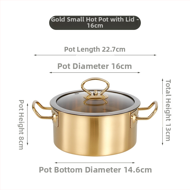 Jednoporcový horúci hrniec z nehrdzavejúcej ocele so skleneným poklopom, bezdymový dizajn, objem 2,1–4 l, kompatibilný s bežnými platňami