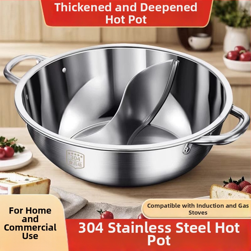 Dvojkomorový horký hrniec s viečkom, hrubozrnné nerezová oceľ 316, objem 2,1–4 l, kompatibilný s plynovým sporákom