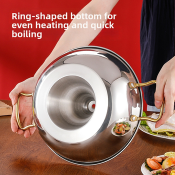 Abby's Hot Pot z nehrdzavejúcej ocele 304 – kompatibilný s indukciou, bez povlaku, jednovrstvé dno, kryt z nehrdzavejúcej ocele