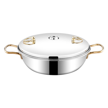 Abby’s Lonac za hot pot od nehrđajućeg čelika 304 – kompatibilan s indukcijom, bez premaza, jednostrano dno, poklopac od nehrđajućeg čelika