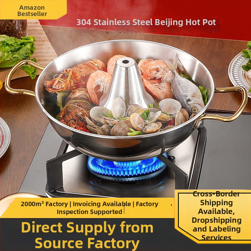 Abby's Hot Pot z nehrdzavejúcej ocele 304 – kompatibilný s indukciou, bez povlaku, jednovrstvé dno, kryt z nehrdzavejúcej ocele