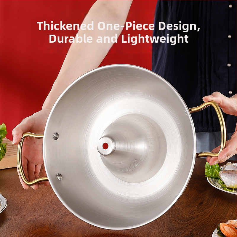 Abby's Hot Pot z nehrdzavejúcej ocele 304 – kompatibilný s indukciou, bez povlaku, jednovrstvé dno, kryt z nehrdzavejúcej ocele