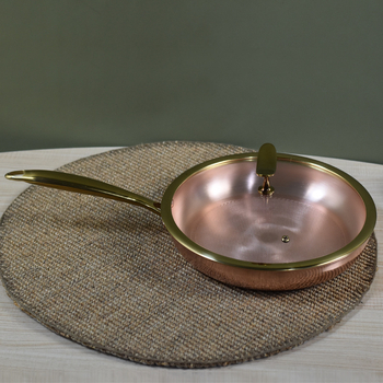 Bakreni lonac za rezance, zapadni stil, bez premaza, višeslojno dno, 2.1–4 L, Dongsheng copper art