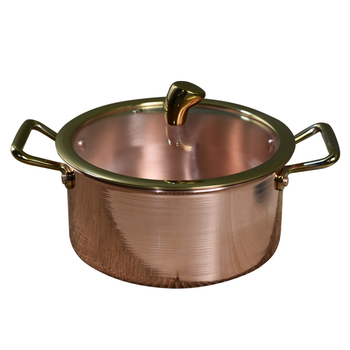 Bakreni lonac za rezance, zapadni stil, bez premaza, višeslojno dno, 2.1–4 L, Dongsheng copper art