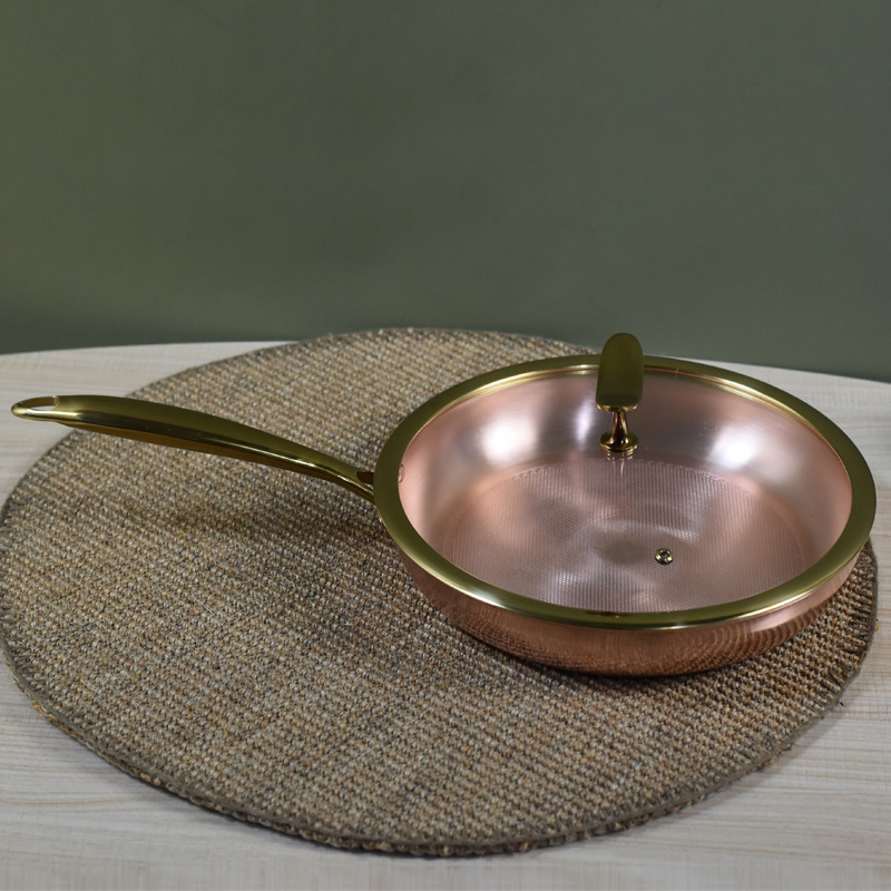 Bakreni lonac za rezance, zapadni stil, bez premaza, višeslojno dno, 2.1–4 L, Dongsheng copper art