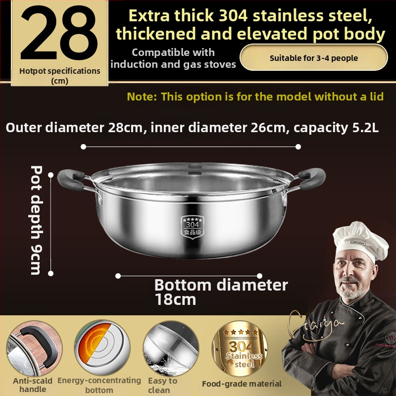 HOT POT I GRILL SET ZA ŠTEDNJAK – aluminijski lonac s višeslojnom dnom, neelektrični, model 985