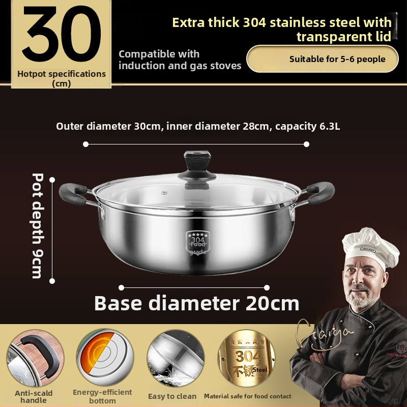 HOT POT I GRILL SET ZA ŠTEDNJAK – aluminijski lonac s višeslojnom dnom, neelektrični, model 985