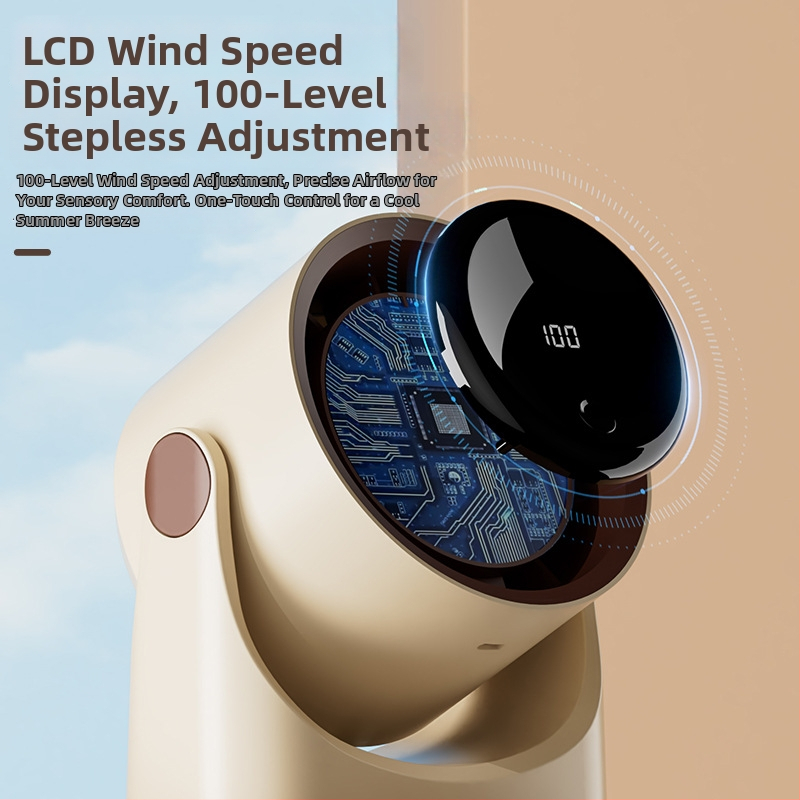 XJ09 bezlopatkový stolný ventilátor – bezkartáčový motor, napájanie jednosmerným prúdom, viacúrovňové nastavenie, režim spánku