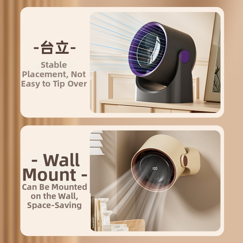 XJ09 bezlopatkový stolný ventilátor – bezkartáčový motor, napájanie jednosmerným prúdom, viacúrovňové nastavenie, režim spánku