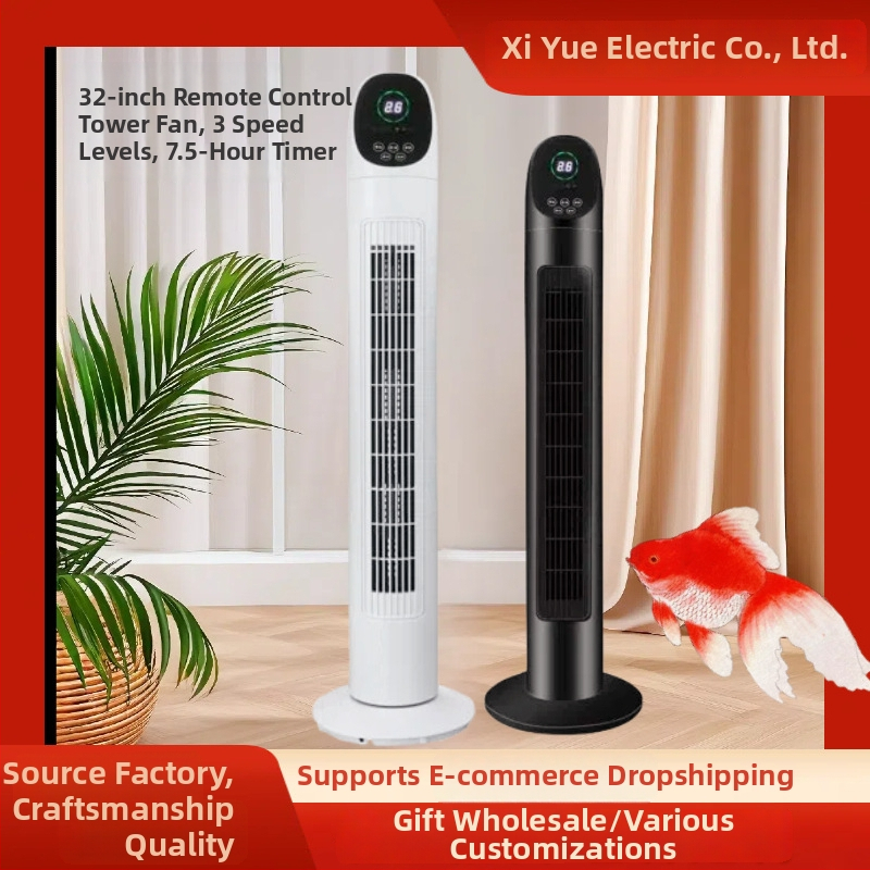 Bezlopatkový vežový ventilátor pre domáce použitie — 45W, 220V, 50Hz, 3 režimy vetra (Prírodný, Spánok, Normálny), časovač 2–8 hodín