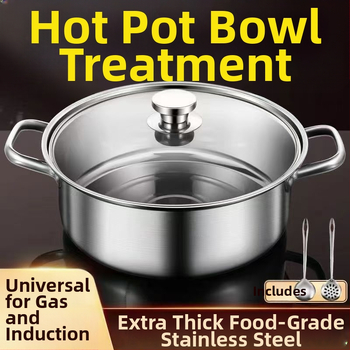 Hot pot Mandarin duck z nehrdzavejúcej ocele, dvojkomorový dizajn, objem 4.1-6 L, zložené dno, kryt z vláknitého skla, kompatibilný s bežnými platňami, značka Zhenmingtang