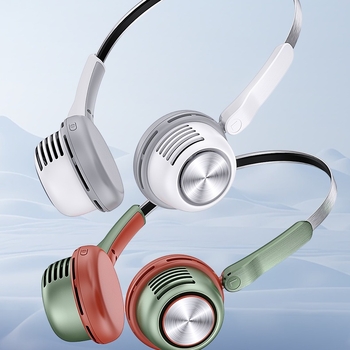 Ανεμιστήρας γύρω από τον λαιμό χωρίς λεπίδες, επαναφορτιζόμενος μέσω USB, 5V, 3.2W, 5 ταχύτητες, ενσωματωμένη μπαταρία 1200–2000 mAh