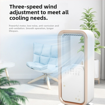 Nový bezlopatkový stojanový ventilátor s diaľkovým ovládaním, 60W, 220V, prirodzený vietor, 3 rýchlosti, oscilačná hlava