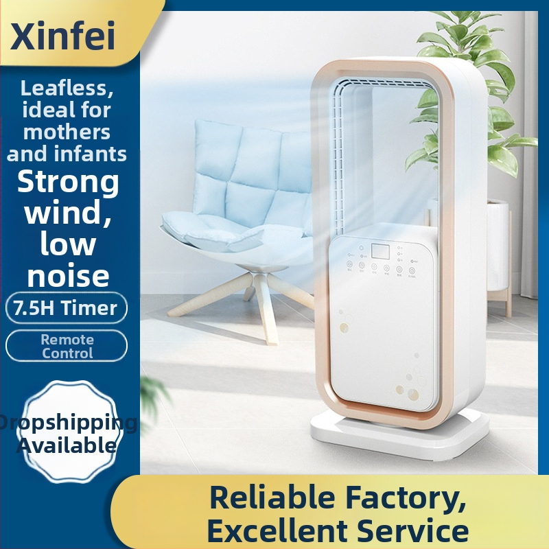 Nový bezlopatkový stojanový ventilátor s diaľkovým ovládaním, 60W, 220V, prirodzený vietor, 3 rýchlosti, oscilačná hlava