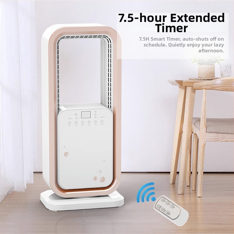 Nový bezlopatkový stojanový ventilátor s diaľkovým ovládaním, 60W, 220V, prirodzený vietor, 3 rýchlosti, oscilačná hlava