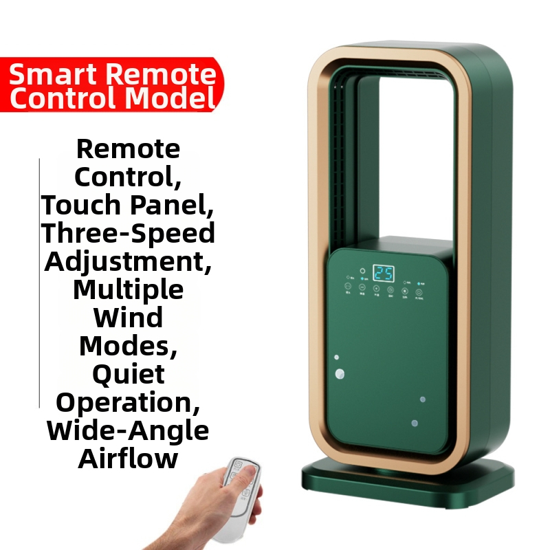 Nový bezlopatkový stojanový ventilátor s diaľkovým ovládaním, 60W, 220V, prirodzený vietor, 3 rýchlosti, oscilačná hlava